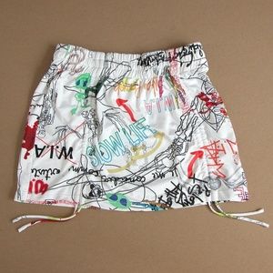 WIA Skirt W.A.I. Convertible Graffiti Mini Skirt S Spring Break